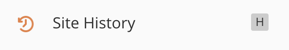 Site History menu entry