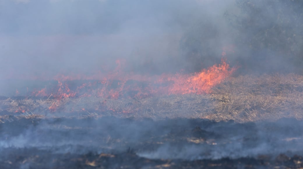 Ground fire approaching solar farm