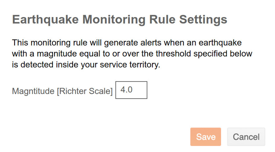 Earthquake monitoring rule