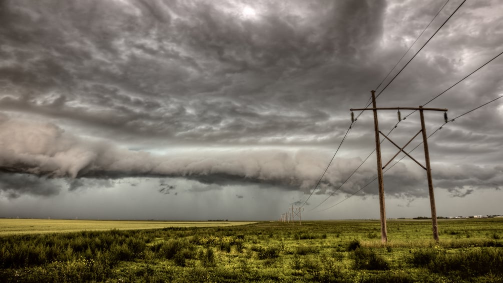 Storm over utility lines