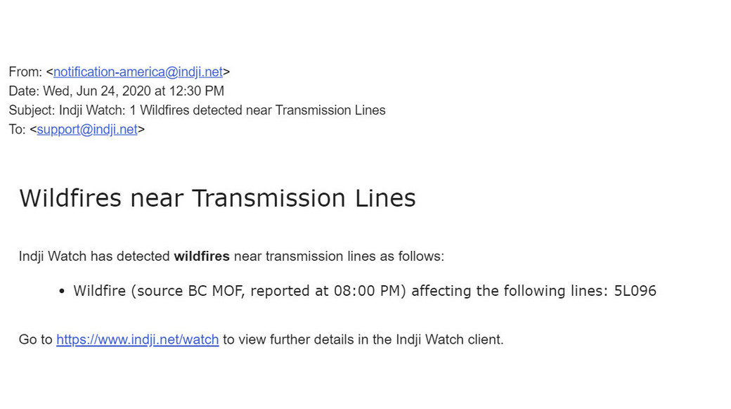wildfire email alert