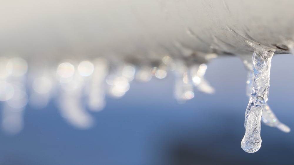 Ice on turbine blade