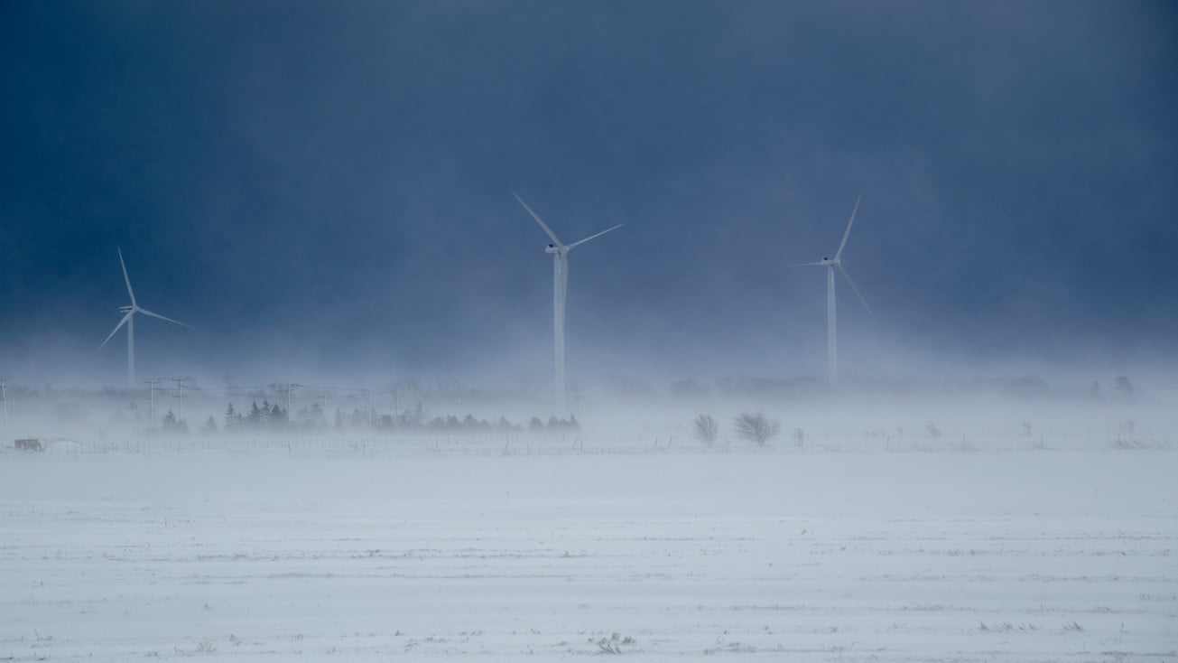 Extreme icing at wind farm