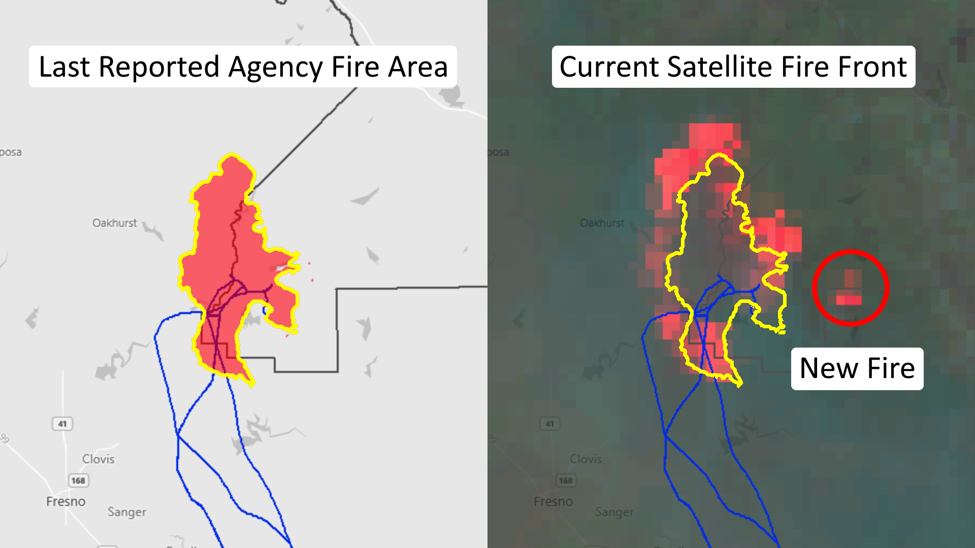 Wildfire area satellite image